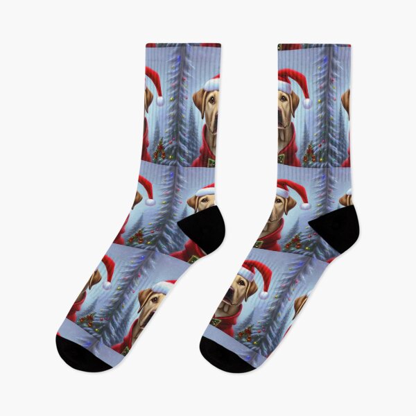 Item preview, Christmas Labrador Retriever Wearing A Santa Hat designed and sold by ZenEverAI.