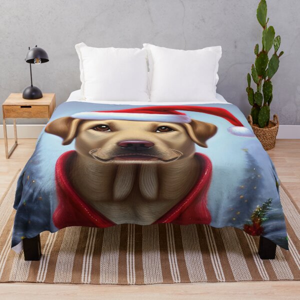 Item preview, Christmas Labrador Retriever Wearing A Santa Hat designed and sold by ZenEverAI.