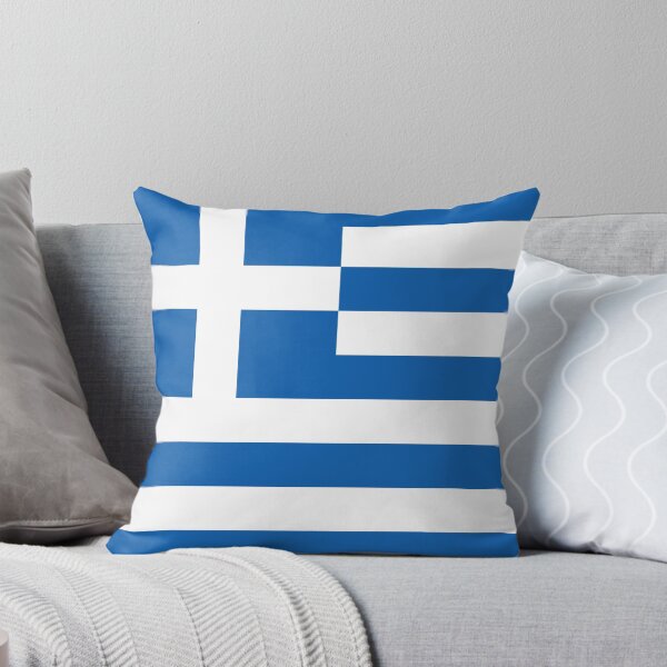 Greek flag of Greece Throw Pillow