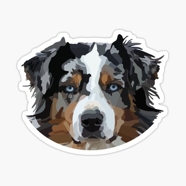 Item preview, Australian Shepherd Hand Drawn Digital Art designed and sold by Lartheviking.