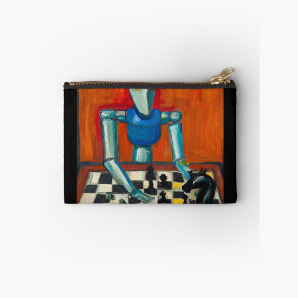 Item preview, An oil painting of  a humanoid robot playing chess , artistic illustration of robot  and chess  designed and sold by Rishabhthinks.