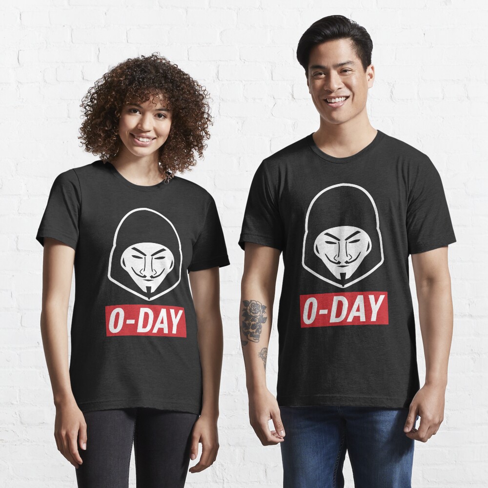 0-Day Cool Red/White Computer Hacker Design Essential T-Shirt