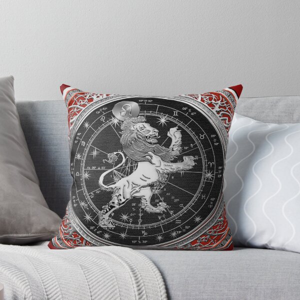 Item preview, Western Zodiac - Silver Leo - The Lion on Red Velvet designed and sold by Serge Averbukh Art Studio.