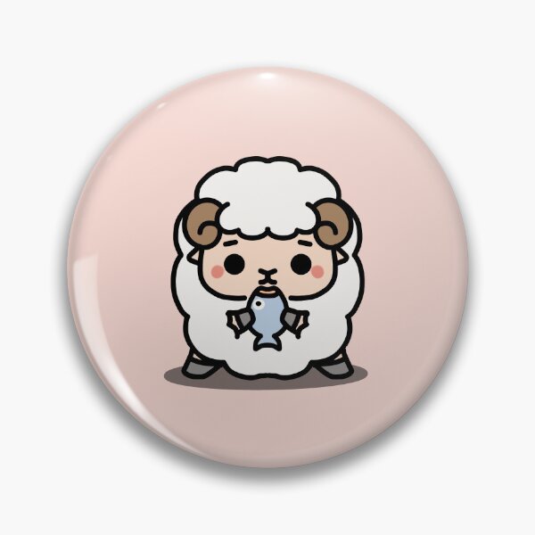 Item preview, Cute Little Sheep Eating Fish designed and sold by HappyDoodlen.