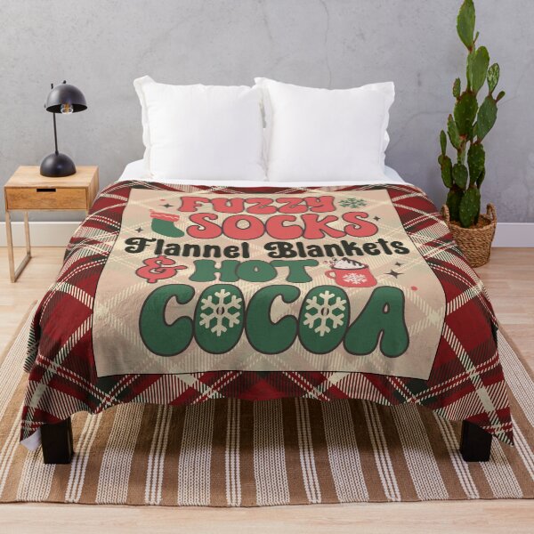 Item preview, Fuzzy Socks Flannel Blankets and Hot Cocoa- Winter Cozy Design- Christmas Gifts for Family designed and sold by GypsyMagic.
