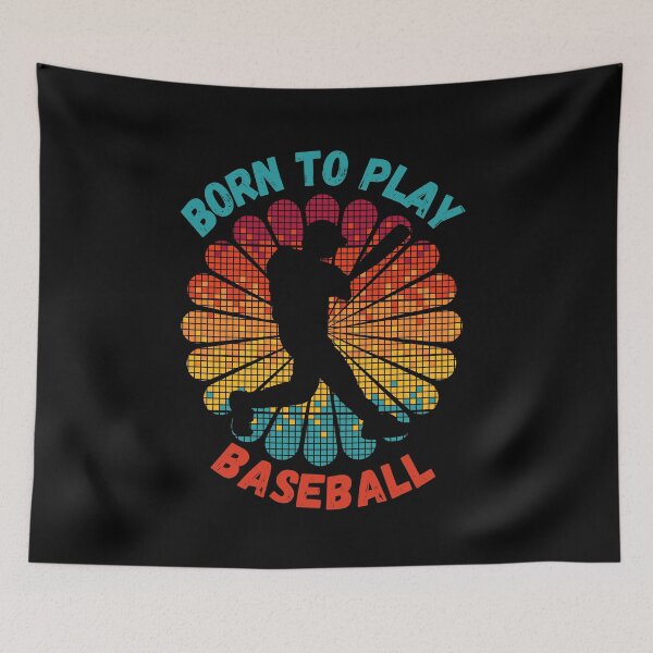Item preview, Born to Play, Baseball, baseball fan, baseball player, baseball lover, I love baseball, baseball league, baseball mom, baseball dad, retro sunset, vintage sunset baseball, MLB, major league baseball designed and sold by CreativeBuys.