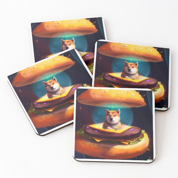 Item preview, Fortune telling Shiba Inu reading your fate in a giant hamburger, illustration perfect for all products designed and sold by Rishabhthinks.
