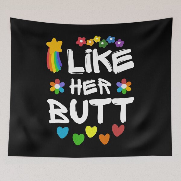 Item preview, LGBT Lesbian Matching Couples Compliment I Like Her Butt Boobs Funny Valentines Day designed and sold by Unicorny-Design.