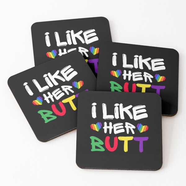 Item preview, LGBTQ+ Lesbian Gay Pride Matching Couples Compliment I Like Her Butt Boobs Funny Valentines Day designed and sold by Unicorny-Design.