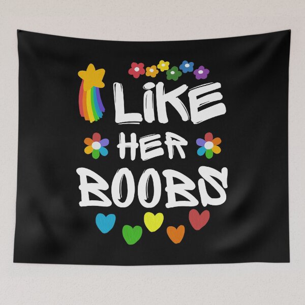 Item preview, LGBTQ+ Lesbian Gay Pride Matching Couples Compliment I Like Her Butt Boobs Funny Valentines Day designed and sold by Unicorny-Design.