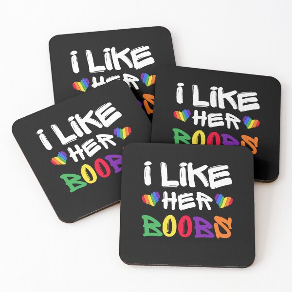 Item preview, LGBTQ+ Lesbian Gay Pride Matching Couples Compliment I Like Her Butt Boobs Funny Valentines Day designed and sold by Unicorny-Design.