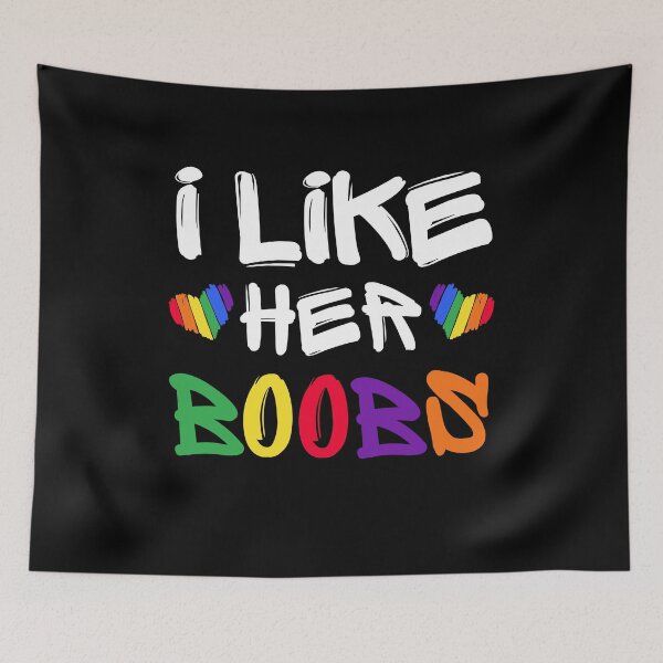 Item preview, LGBTQ+ Lesbian Gay Pride Matching Couples Compliment I Like Her Butt Boobs Funny Valentines Day designed and sold by Unicorny-Design.