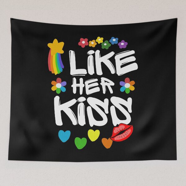 Item preview, LGBTQ+ Lesbian Gay Pride Matching Couples Compliment I Like Her Kiss Sexy Lips Funny Valentines Day designed and sold by Unicorny-Design.