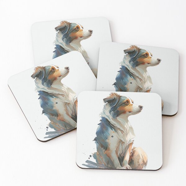 Item preview, Watercolor sitting shepherd dog scene designed and sold by etherElric.