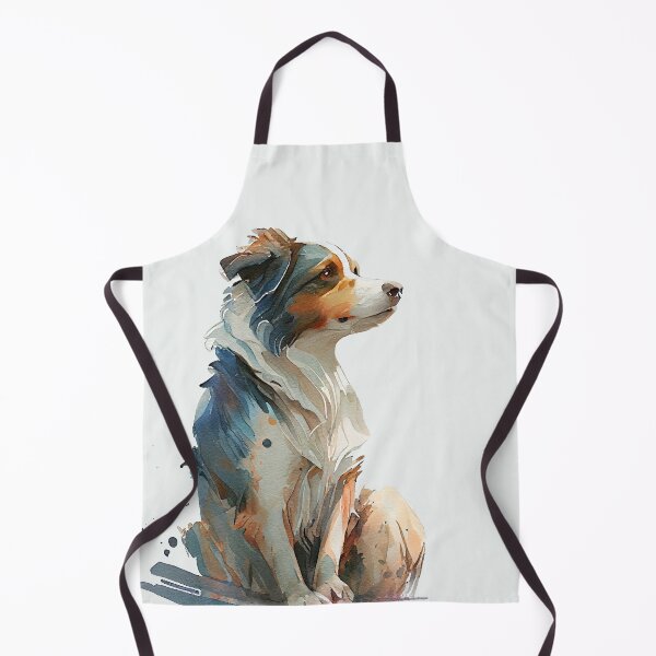 Item preview, Watercolor sitting shepherd dog scene designed and sold by etherElric.
