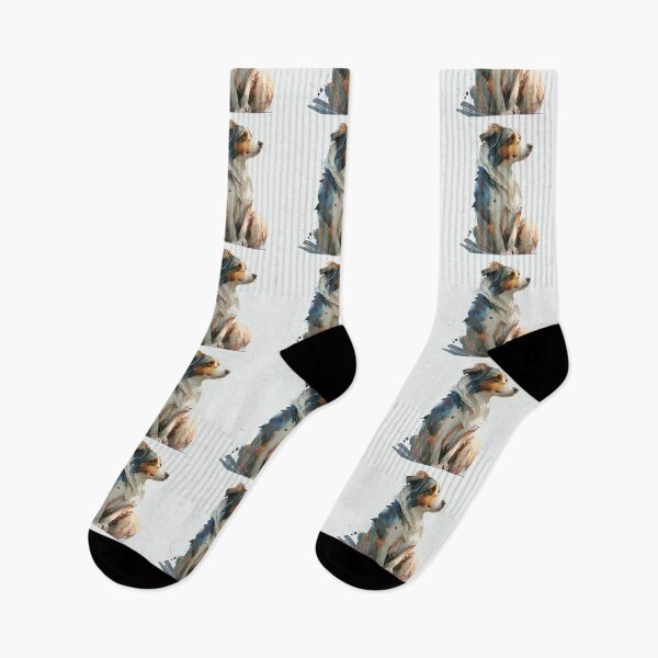 Item preview, Watercolor sitting shepherd dog scene designed and sold by etherElric.