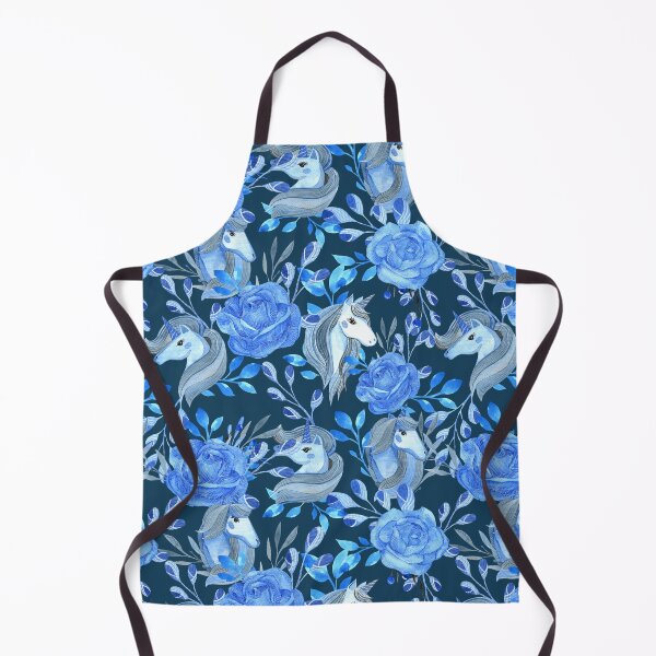 Item preview, Blue floral unicorn pattern designed and sold by pinkyfish1010.