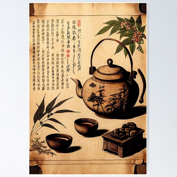 Aperçu de l'œuvre Impression traditionnelle japonaise d'une bouilloire à thé créée et vendue par Patrick Edwards.