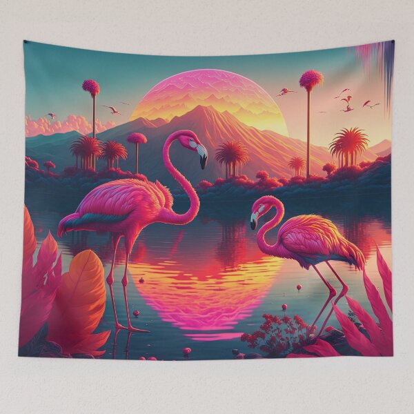 Item preview, Retro Flamingos In The Sun designed and sold by cardinalhill.