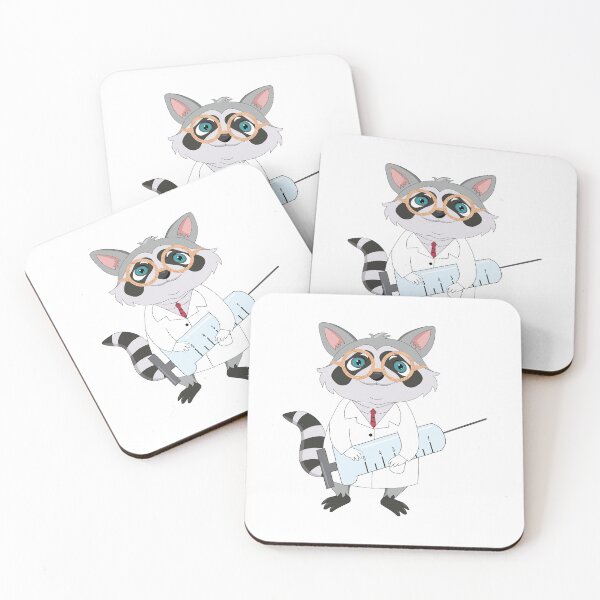 Item preview, Cute Doctor raccoon holding a syringe designed and sold by atedesigns.