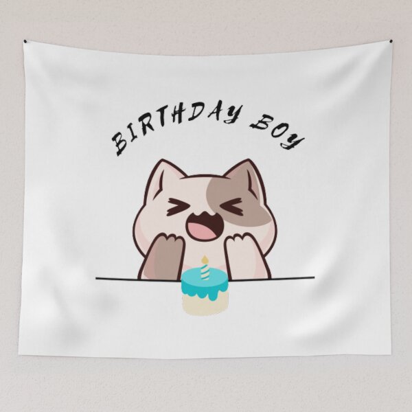 Item preview, Kawaii Birthday Boy Cat designed and sold by LMoonDesigns.