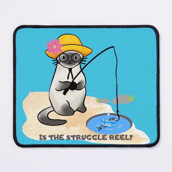 Item preview, Funny "Is the Struggle Reel" Siamese Cat Fishing designed and sold by Write-to-Rebel.