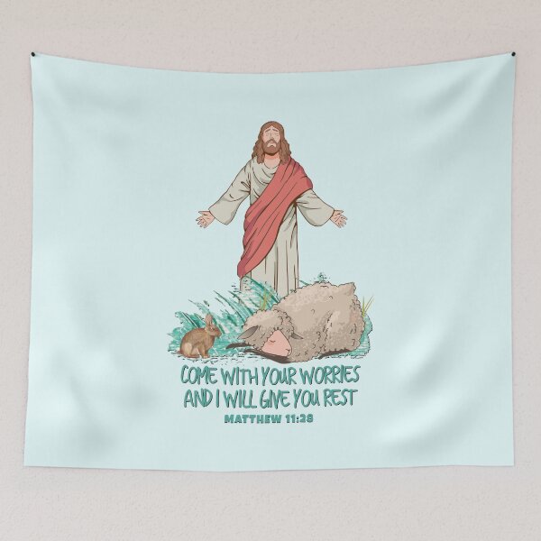 Item preview, Come to Me, all you who are weary and burdened, and I will give you rest. MATTHEW 11 Verse 28 | Bible Art | Scriptures | Christian Typography | Gospel | Cast All Your Cares On Him For He Cares For You designed and sold by MJDezigns.