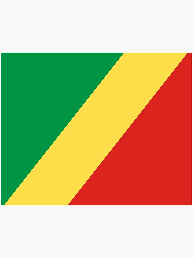 Impression rigide avec l'œuvre « Drapeau Congo Brazzaville » de l