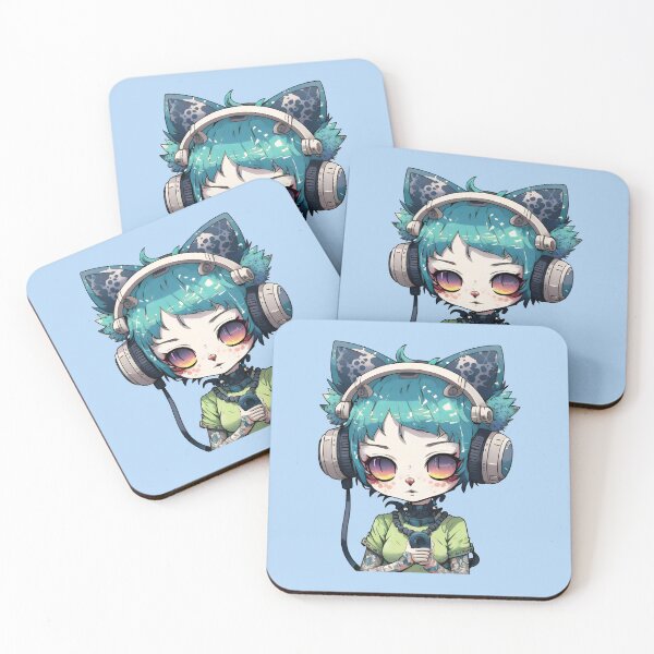 Item preview, Headphone Cats | Kawaii Headphone Cats | Anime Cats | Kawaii Cats | Chibi Cats | Headphone Cats 002 designed and sold by Catcosm.