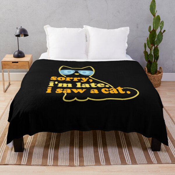 Item preview, lo siento, llego tarde. vi un gato - diseño amarillo divertido designed and sold by hamzablk.