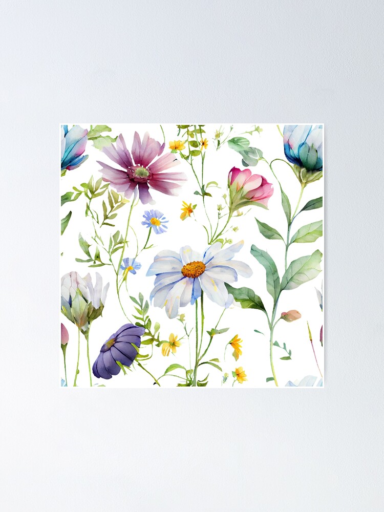 Meadow flower floral pattern | Poster