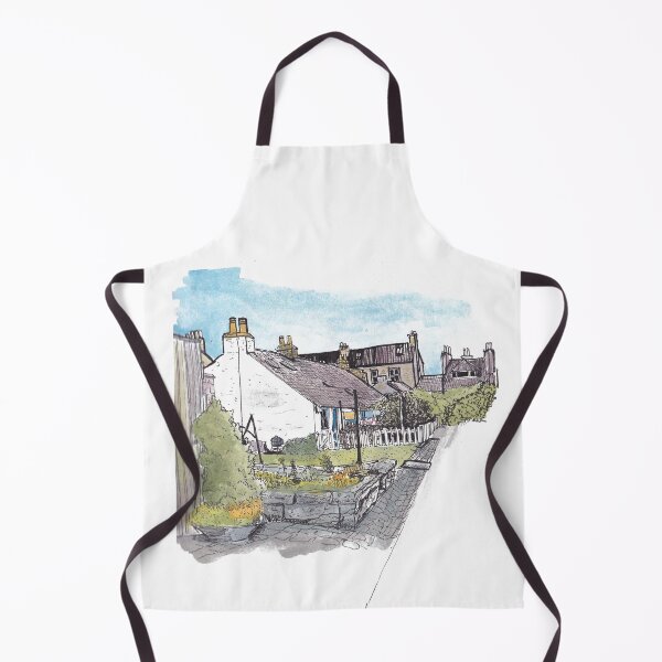 Item preview, Footdee Aberdeen Town Scotland Watercolor Illustration designed and sold by Wall-Art-Sketch.