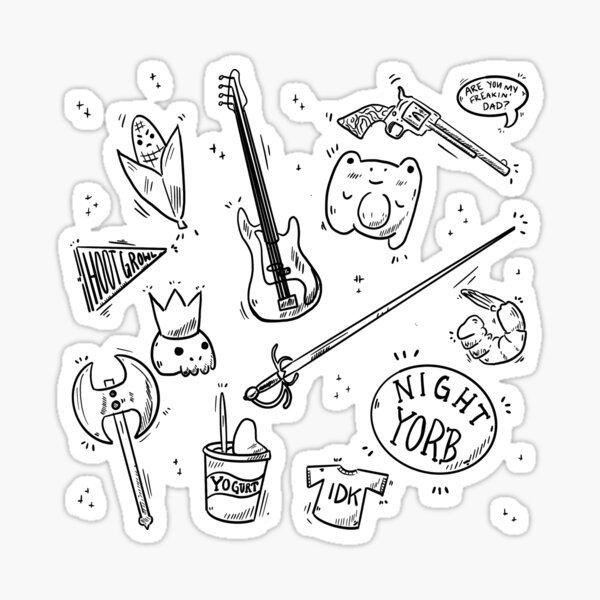 Fantasy High Tattoo Flash Sheet Sticker For Sale By Spaghetti Hoes Redbubble 2832