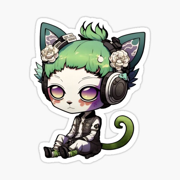 Headphone Cats Kawaii Headphone Cats Anime Cats Kawaii Cats Chibi Cats Headphone Cats 