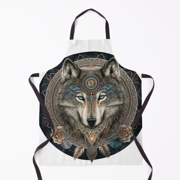 Item preview, Boho Mandala Wolf Painting with roses - Wolf Spirit Guide - Lone Wolf designed and sold by photo4u2.