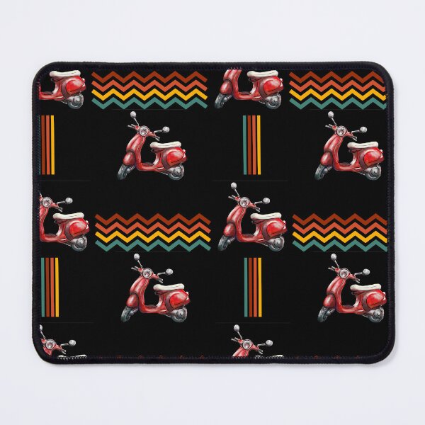 Item preview, Retro Red Scooter Pattern on Black designed and sold by Violet Grant.
