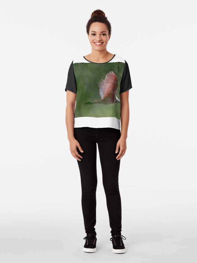 Alternate view of Roseate spoonbill Chiffon Top