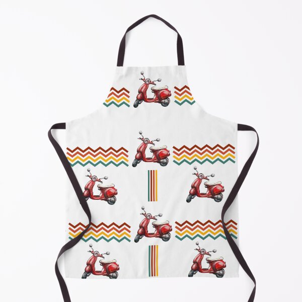 Item preview, Retro Red Scooter Pattern on White designed and sold by Violet Grant.