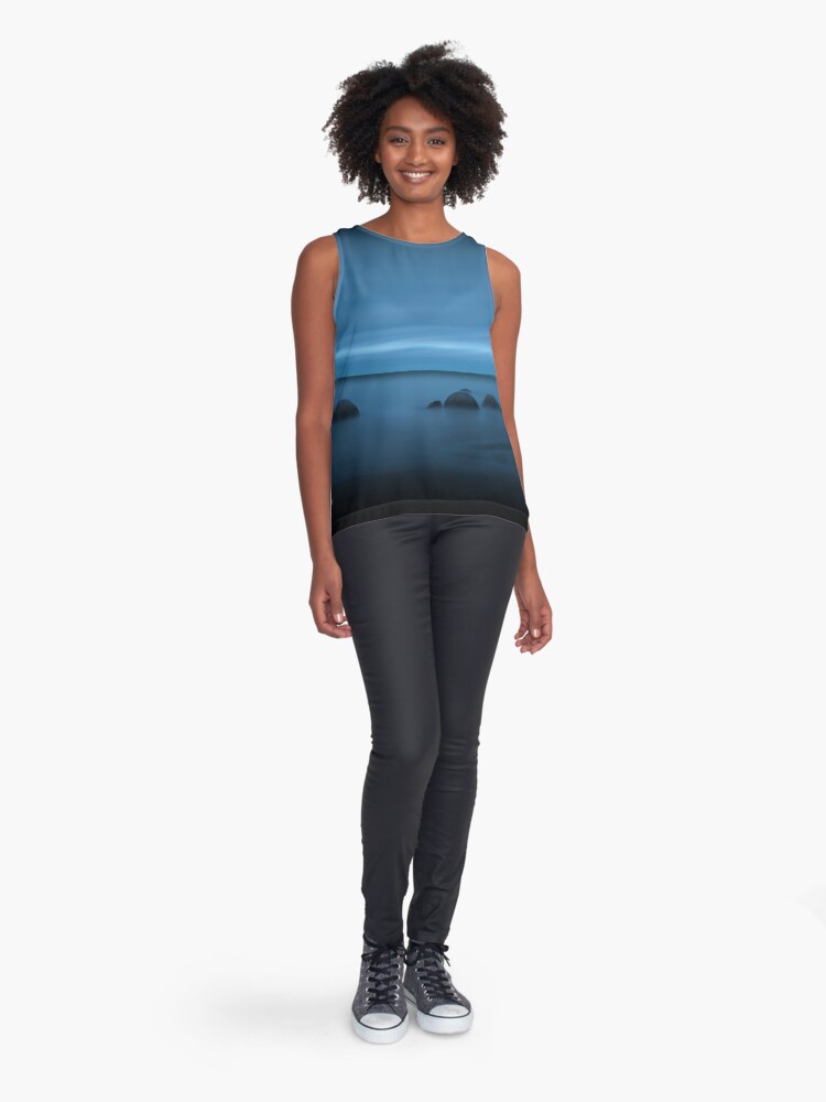 Thumbnail 3 of 6, Sleeveless Top, Silent Symphony - Moeraki Boulders of New Zealand designed and sold by Puttaswamy Ravishankar.