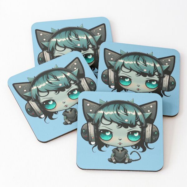 Item preview, Headphone Cats | Kawaii Headphone Cats | Anime Cats | Kawaii Cats | Chibi Cats | Headphone Cats 013 designed and sold by Catcosm.