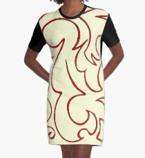 Red Dragon Decorative Ornament Graphic T-Shirt Dress