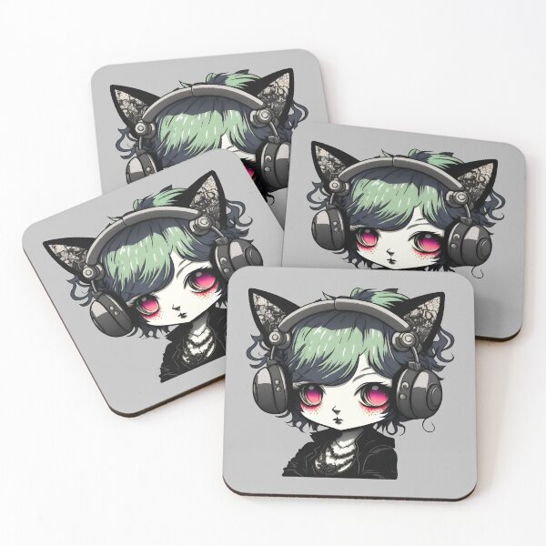 Item preview, Headphone Cats | Kawaii Headphone Cats | Anime Cats | Kawaii Cats | Chibi Cats | Headphone Cats 014 designed and sold by Catcosm.
