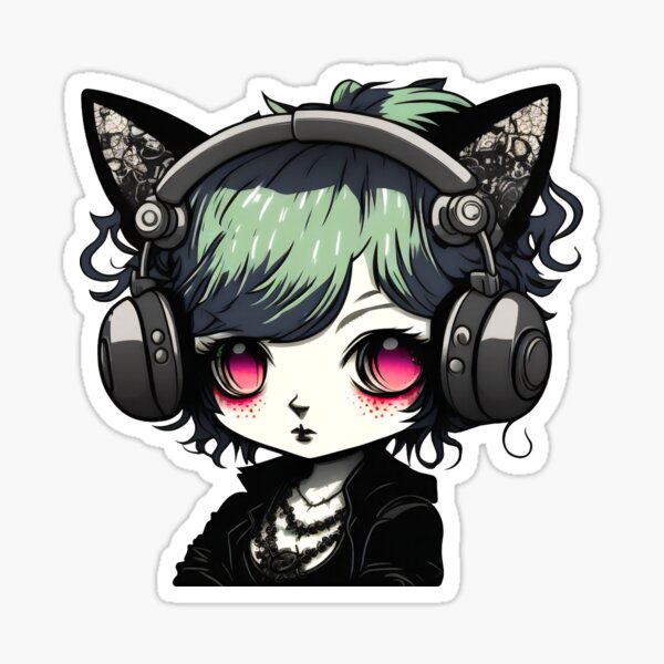 Headphone Cats Kawaii Headphone Cats Anime Cats Kawaii Cats Chibi Cats Headphone Cats 