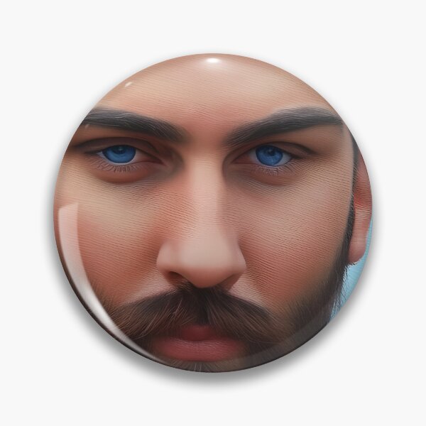 Item preview, Very Close Image of A Sexy Bearded Man with Blue eyes designed and sold by LthrDaddyBear.