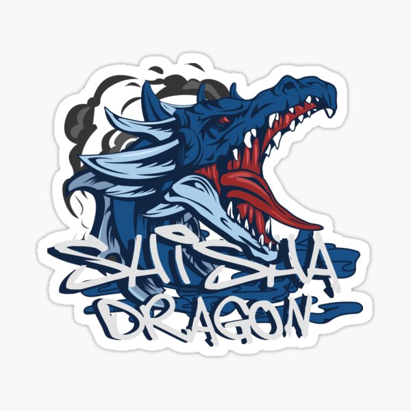Menancing Blue Dragon Sticker