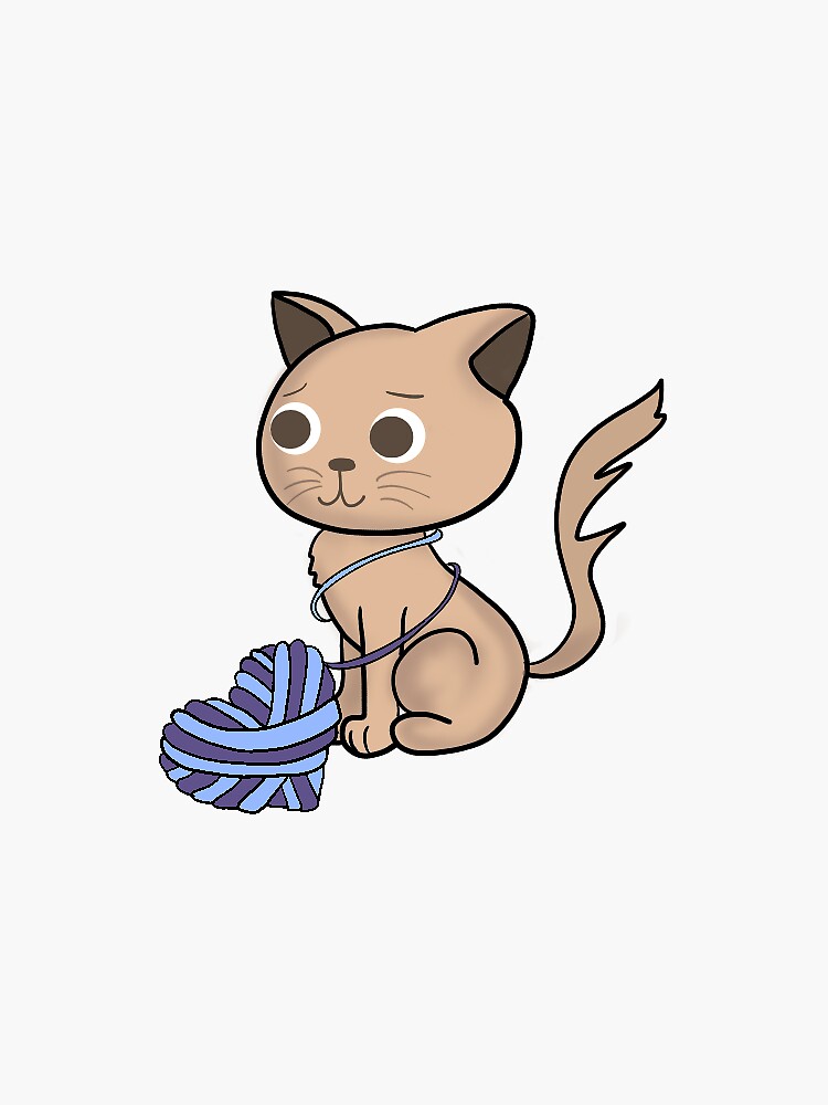 "Cats Love Yarn" Sticker for Sale by EstelaxPastel Redbubble