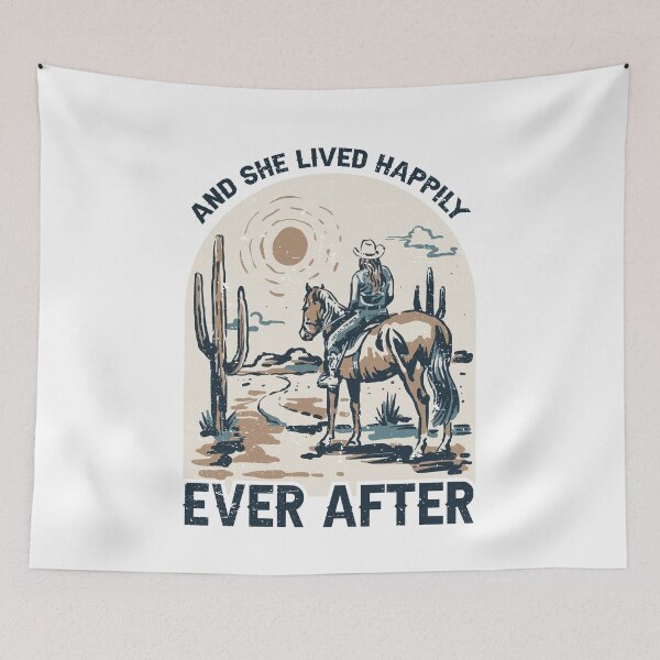 Item preview, And She Lived Happily Ever After Cowgirl and Horse designed and sold by metalsmithmomma.