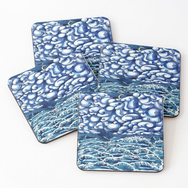 Item preview, Crashing Waves On Moonlit Night designed and sold by PotluckPrints.