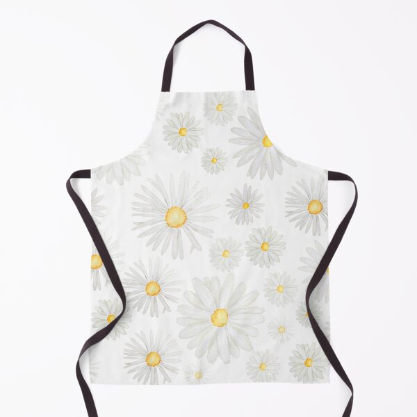 Item preview, hand painted white daisies pattern watercolor designed and sold by ColorandColor.
