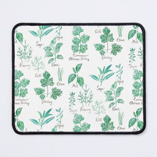 Item preview, green herbs leaves family watercolor designed and sold by ColorandColor.